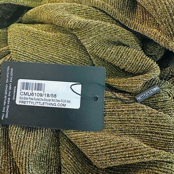 Gold glittery fitted dress luxury - Picture 3 of 7